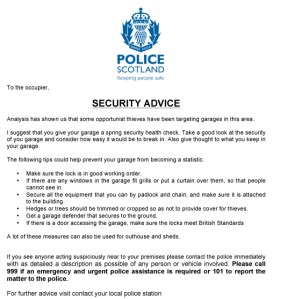 garage advice letter