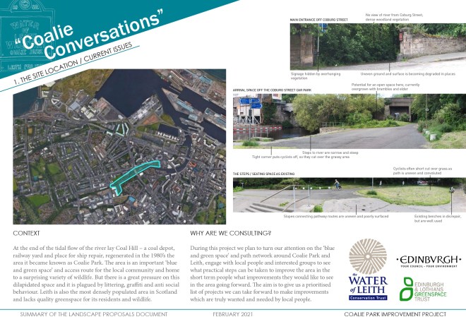 PDF about Coallie Conversations, showing landscaping proposals etc